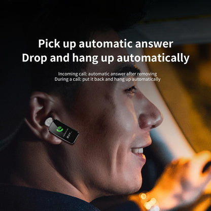 1.08 Inch Steel Band Earphone Detachable Life Waterproof Smart Watch Support Bluetooth Call - Black