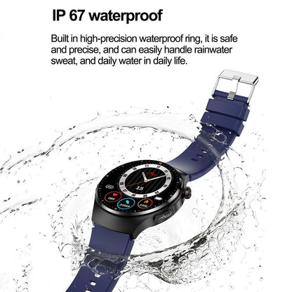 1.39 Inch Ip67 Waterproof Sports Health Monitoring Smart Bluetooth Calling Watch - Black Silicone