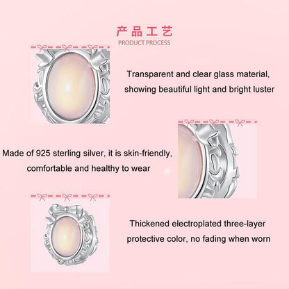 925 Sterling Silver Platinum Plated Starlight Bow Beads