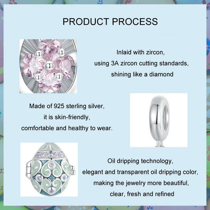 925 Sterling Silver Easter Egg Diy Pendant