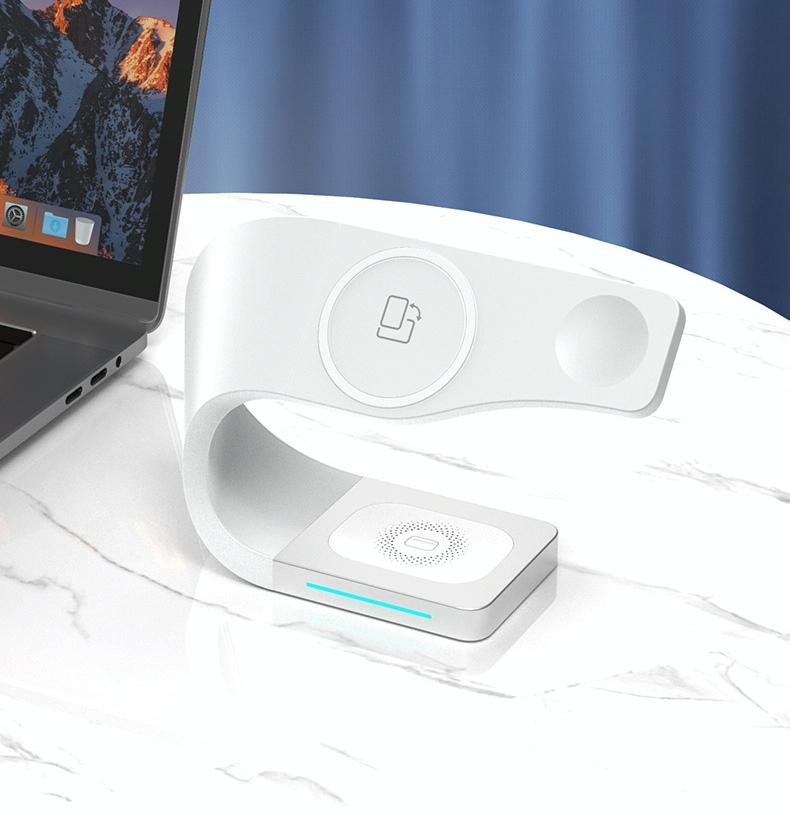 4 In 1 Magnetic Wireless Charger For Iphone Iwatches Airpods - Black