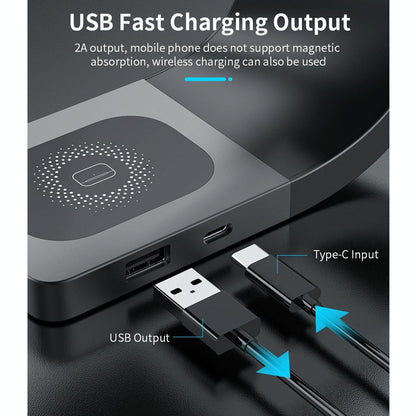 4 In 1 Magnetic Wireless Charger For Iphone Iwatches Airpods - Black