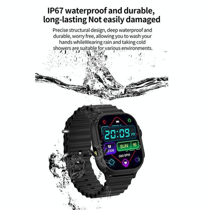 2.01 Inch Bluetooth Call Smart Watch Support Heart Rate / Blood Oxygen - Black