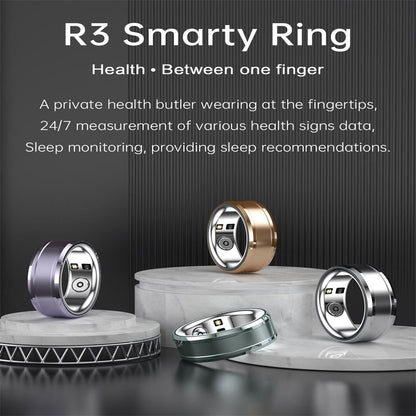 Smart Ring With Heart Rate Blood Oxygen & Sleep Monitoring - R3 Size 23 - Gold
