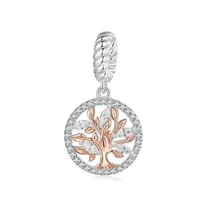 925 Sterling Silver Rose Gold Tree Of Life Pendant