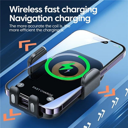 Touch-sensing Car Vent Wireless Charger Holder - X12 - Black