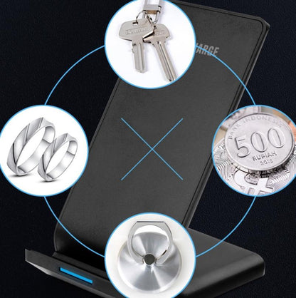 10W Vertical Wireless Charger For Smartphones Black