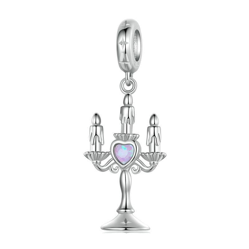 925 Sterling Silver Retro Pattern Candlestick Pendant In