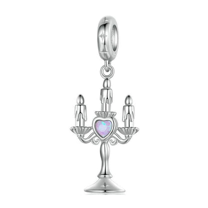 925 Sterling Silver Retro Pattern Candlestick Pendant In