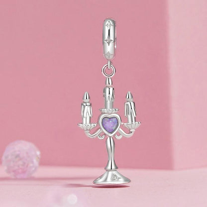 925 Sterling Silver Retro Pattern Candlestick Pendant In