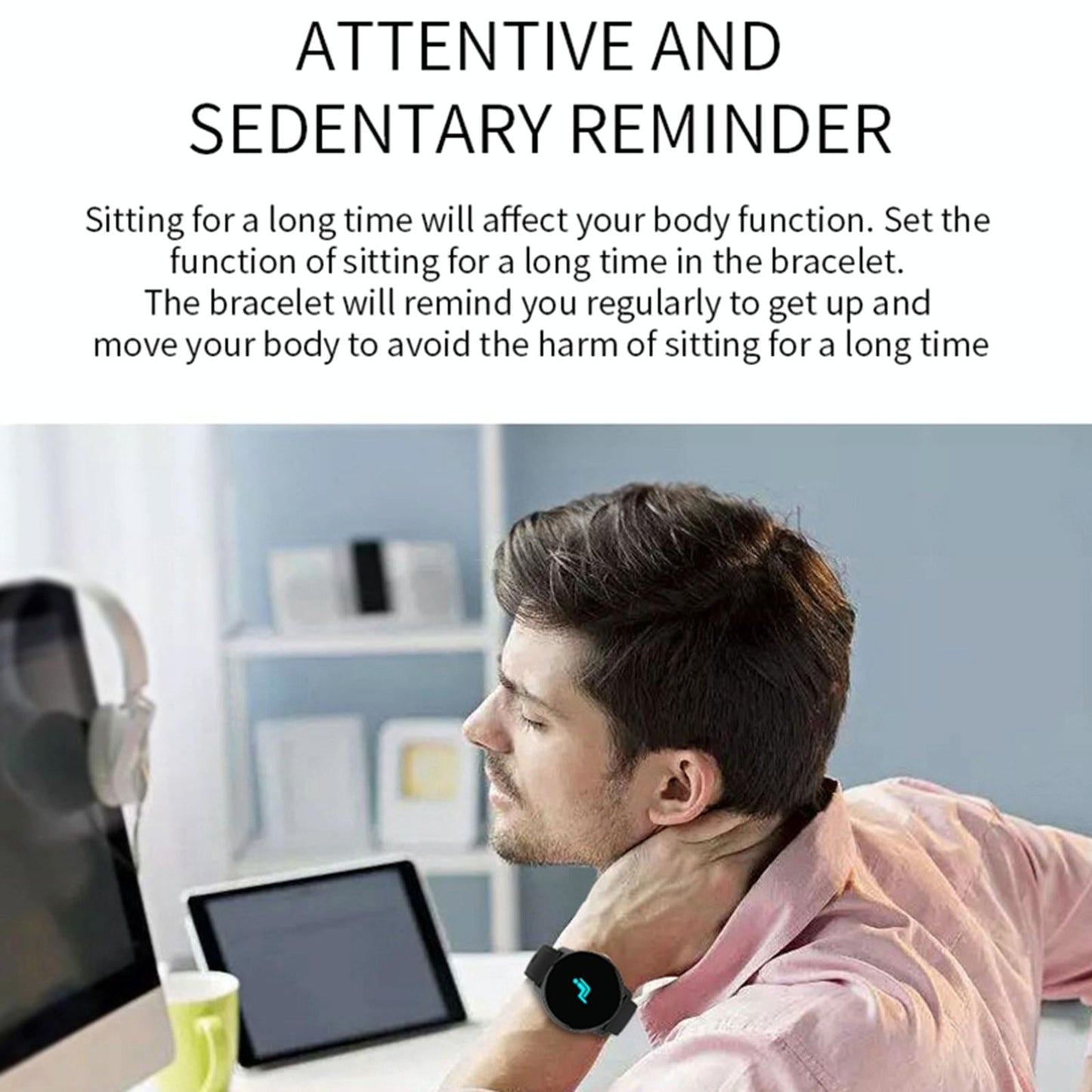 Smart Bracelet With Heart Rate Pedometer And Sleep Monitor - Blue