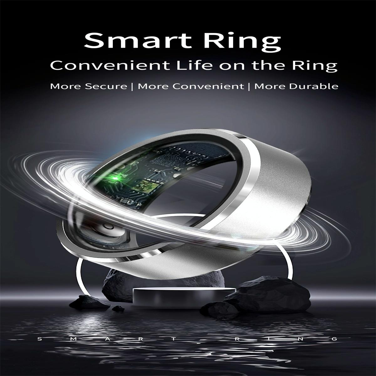Smart Ring For Health Monitoring & Multiple Sports Modes - Size 10 - Silver
