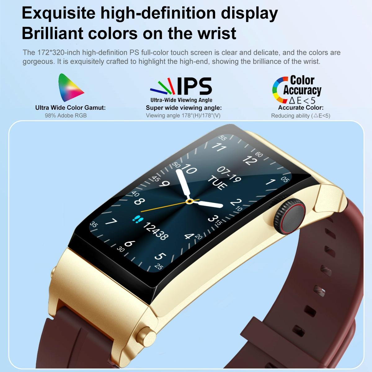 1.5 Inch Silicone Band Earphone Detachable Ip68 Waterproof Smart Watch Support Bluetooth Call - Black