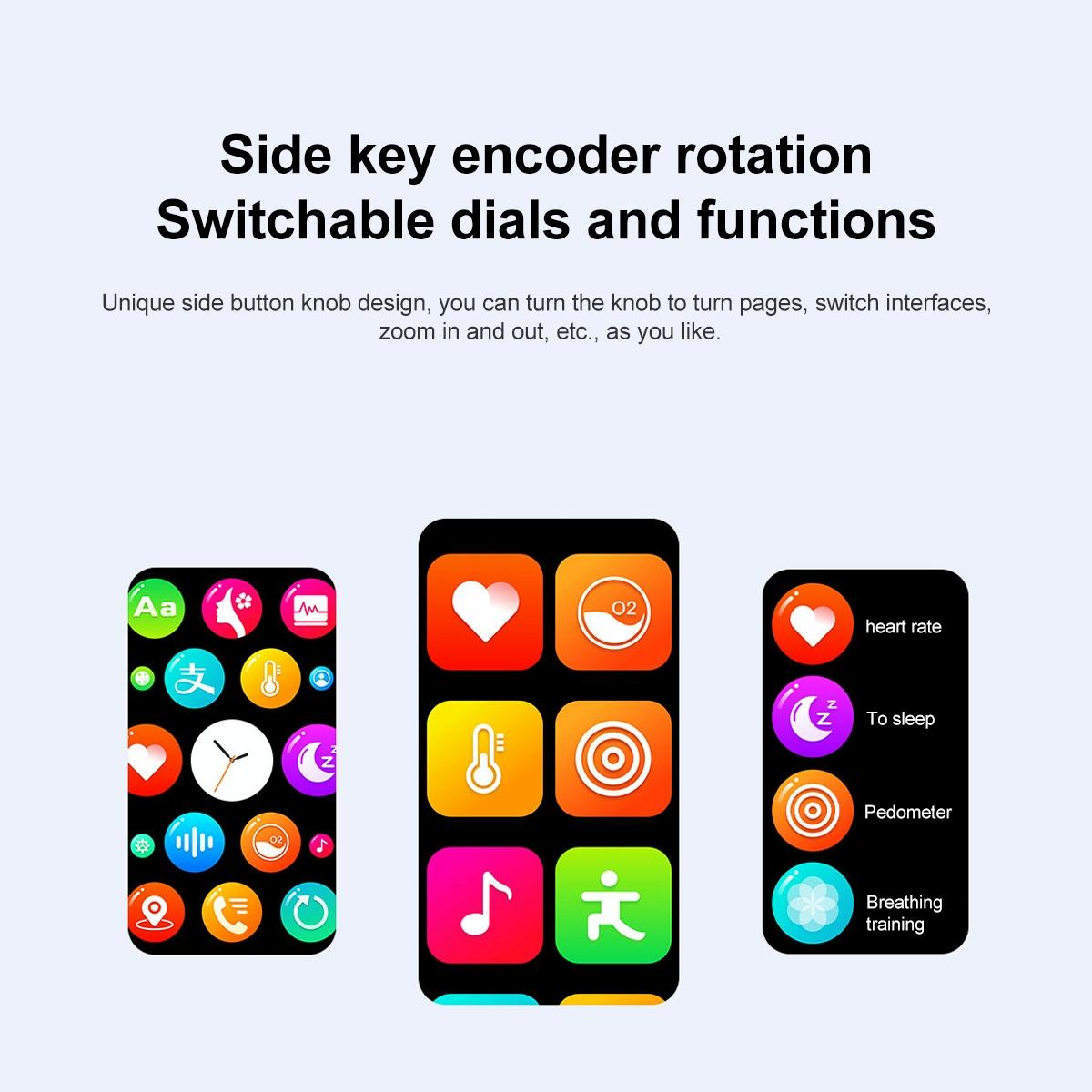 1.5 Inch Silicone Band Earphone Detachable Ip68 Waterproof Smart Watch Support Bluetooth Call - Black