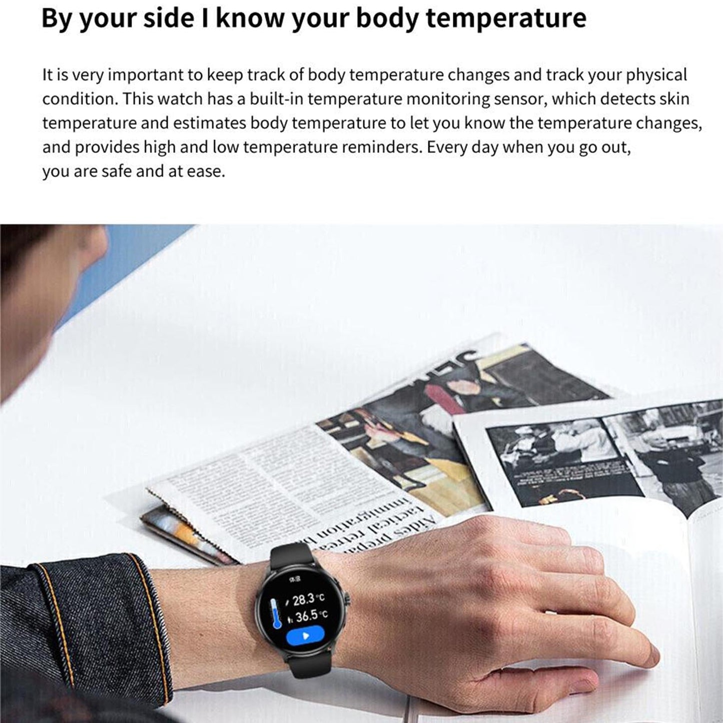 1.39 Inch Bt5.2 Smart Sport Watch Support Bluetooth Call / Sleep / Blood Oxygen / Temperature / Heart Rate / Blood Pressure Health Monitor - Orange