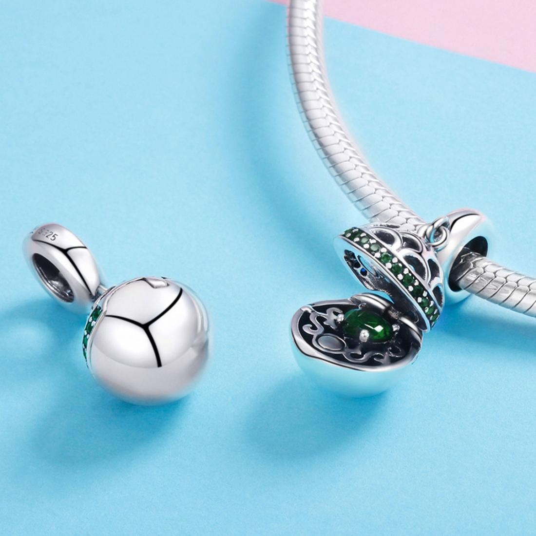 925 Sterling Silver Surprise Love Pendant For Diy Bracelets & Necklaces - Pink