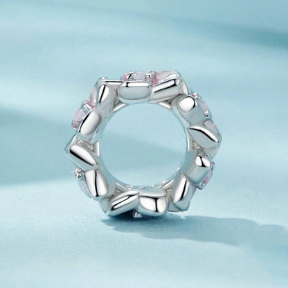 925 Sterling Silver Gradient Cherry Blossom Spacer Beads