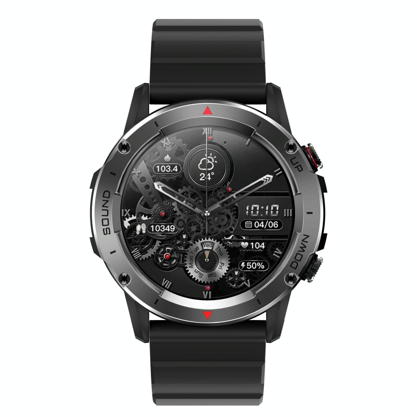 1.39 Inch Colour Screen Smart Watch Support Heart Rate Monitoring / Blood Pressure Monitoring - Black