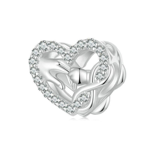 925 Sterling Silver Infinity Love Bracelet With Heart Beads