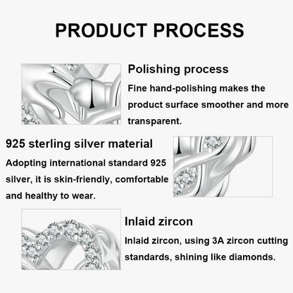 925 Sterling Silver Infinity Love Bracelet With Heart Beads