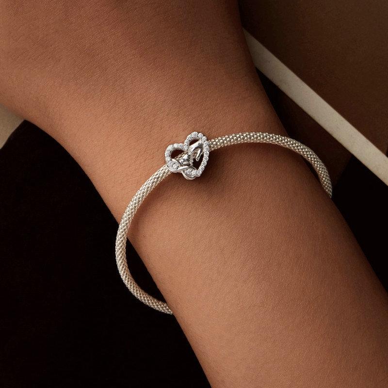 925 Sterling Silver Infinity Love Bracelet With Heart Beads