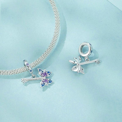 925 Sterling Silver Platinum Plated Butterfly Bass Pendant