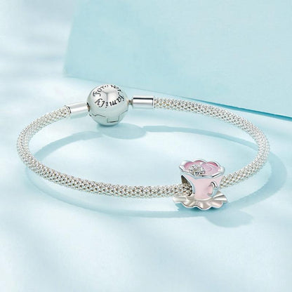 925 Sterling Silver Flower Beaded Bracelet For Coffee Lovers