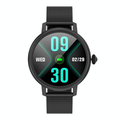 Smart Steel Watch With Colour Screen - Cf90 - Black