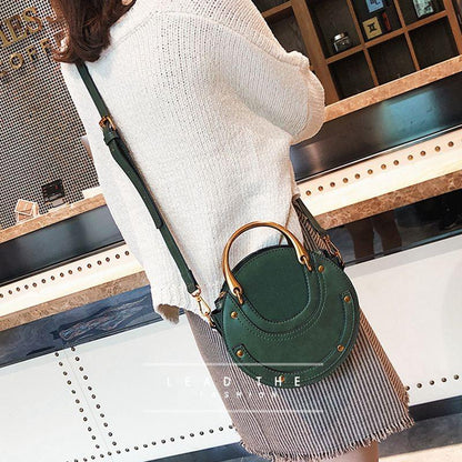 Retro Leather Mini Shoulder Bag for Women - Brown
