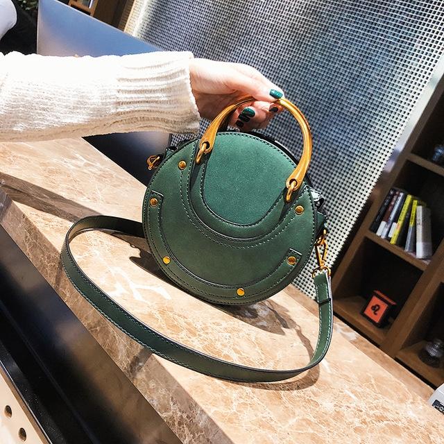 Retro Leather Mini Shoulder Bag for Women - Brown
