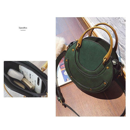 Retro Leather Mini Shoulder Bag for Women - Brown