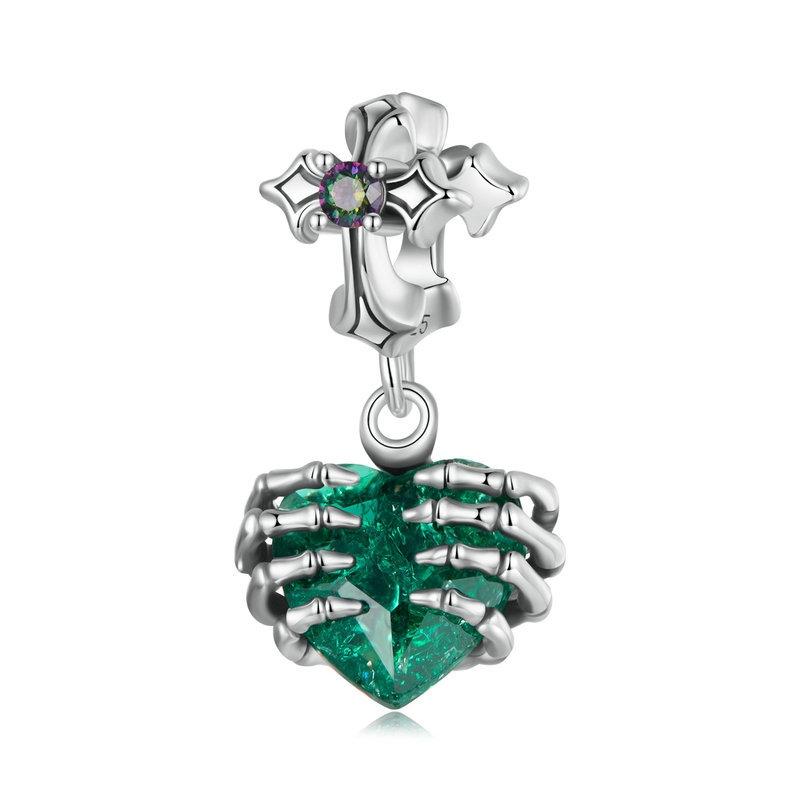 925 Sterling Silver Cross Skull Heart Bracelet Beaded Accessory