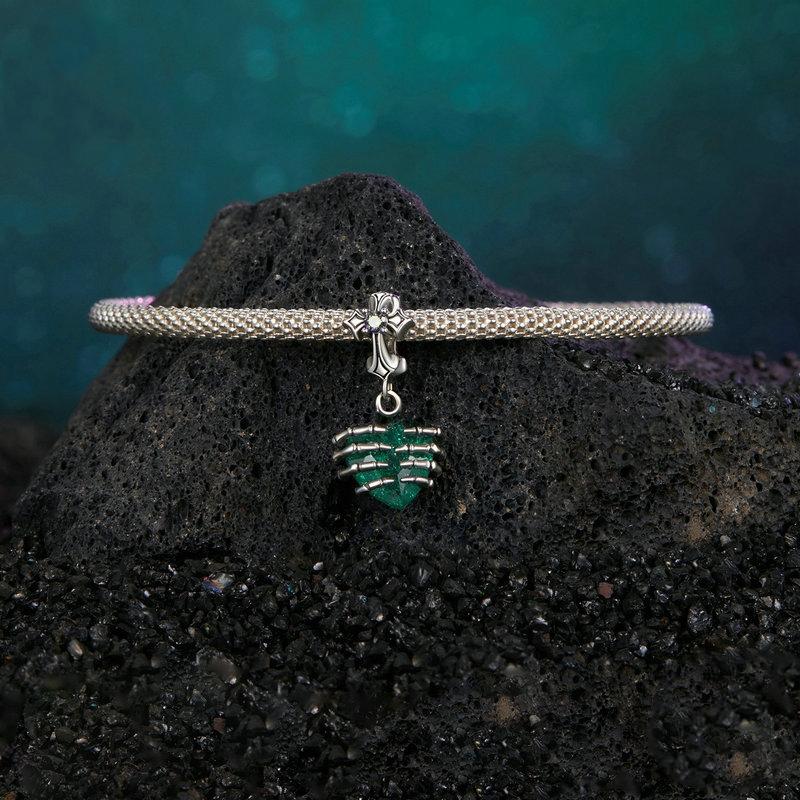 925 Sterling Silver Cross Skull Heart Bracelet Beaded Accessory