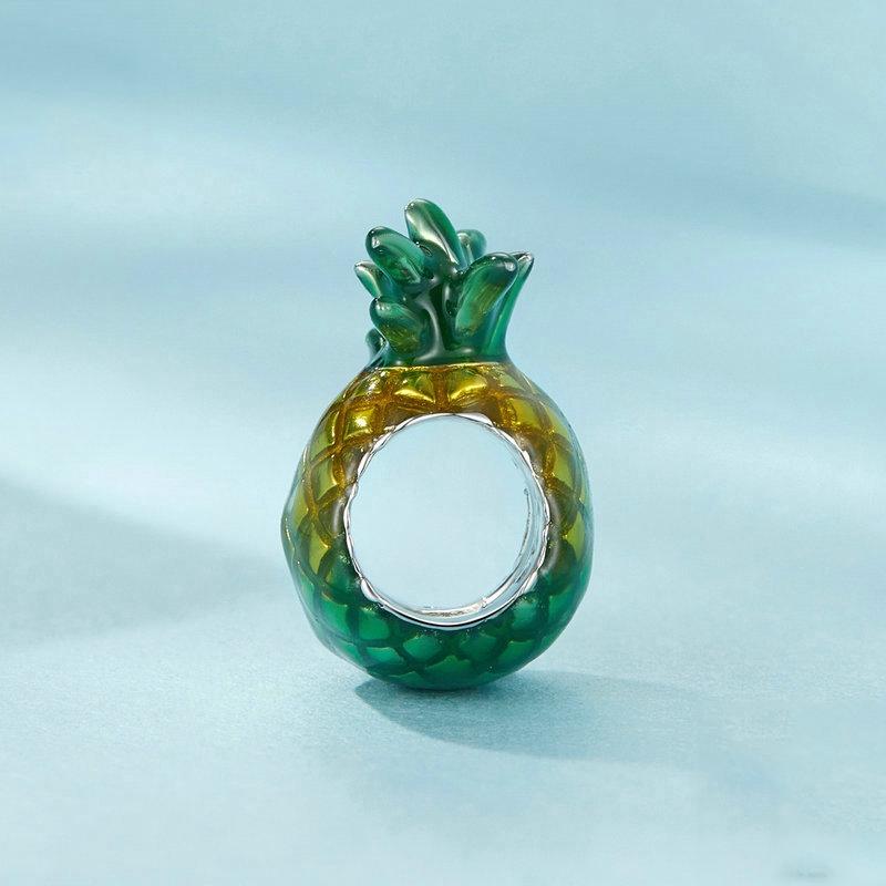 925 Sterling Silver Gradient Pineapple Diy Beads