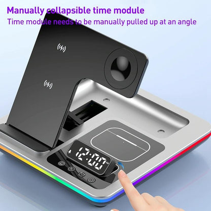 15W 5 In 1 Foldable Wireless Charger Stand - Black