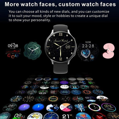 Smart Watch With Body Temp / Heart / Bp / Oxygen / Sleep Monitoring And Menstrual Cycle Prediction - Ip67 Waterproof - Black