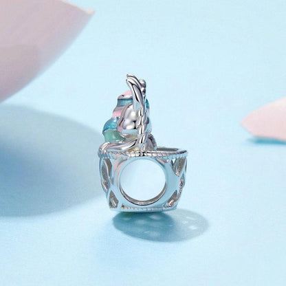 925 Sterling Silver Easter Basket Egg Rabbit Beads