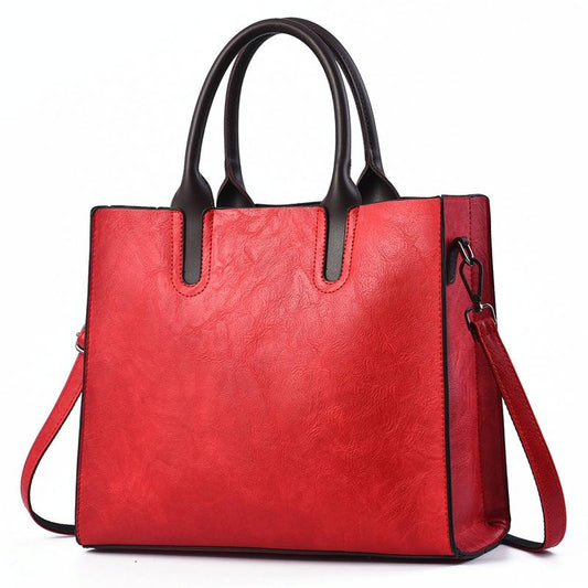 Retro Square Handbag for Commuting - Vintage Style - Red