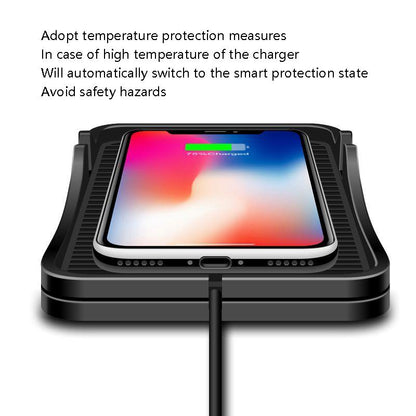 2-in-1 Non-slip Wireless Charger for C7 Car Navigation - Black