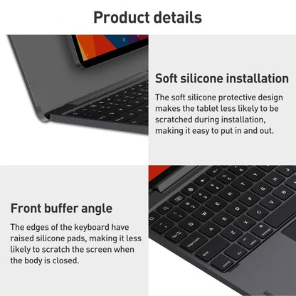 Bluetooth Touch Keyboard Leather Case - Aluminum Alloy - Grey - For Ipad Pro 12.9 2020/2021/2022
