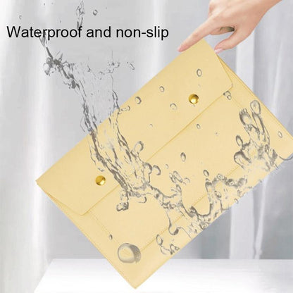 3-in-1 Waterproof Leather Laptop Liner Bag - 14 Inches - Light Grey