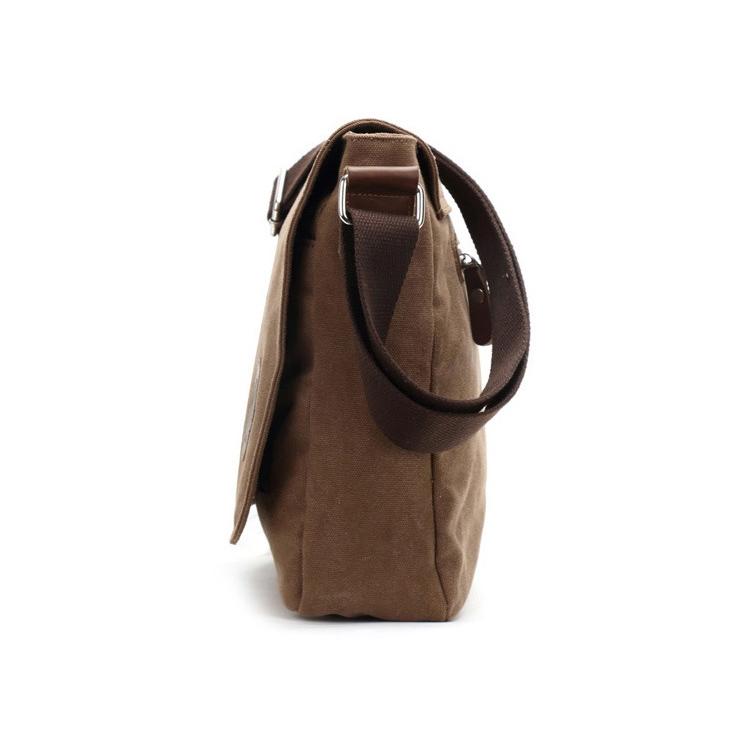 Men Canvas Shoulder Bag Versatile Crossbody Messenger Black