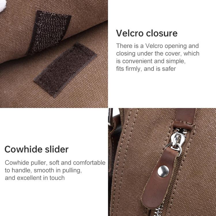 Men Canvas Shoulder Bag Versatile Crossbody Messenger Black