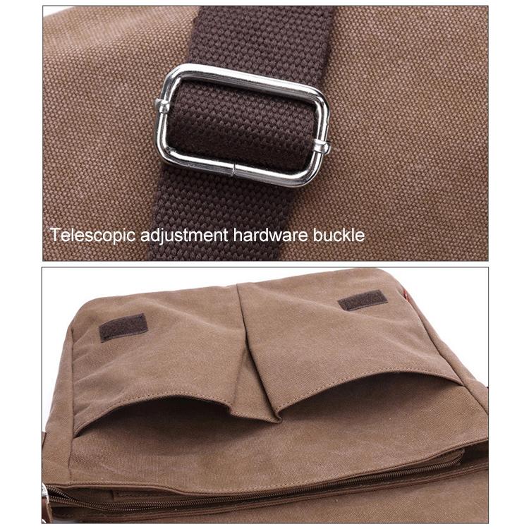 Men Canvas Shoulder Bag Versatile Crossbody Messenger Black