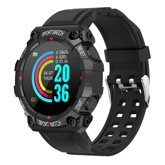 1.3 Inch Colour Round Screen Sport Smart Watch Support Heart Rate / Multi-Sports Mode - Black