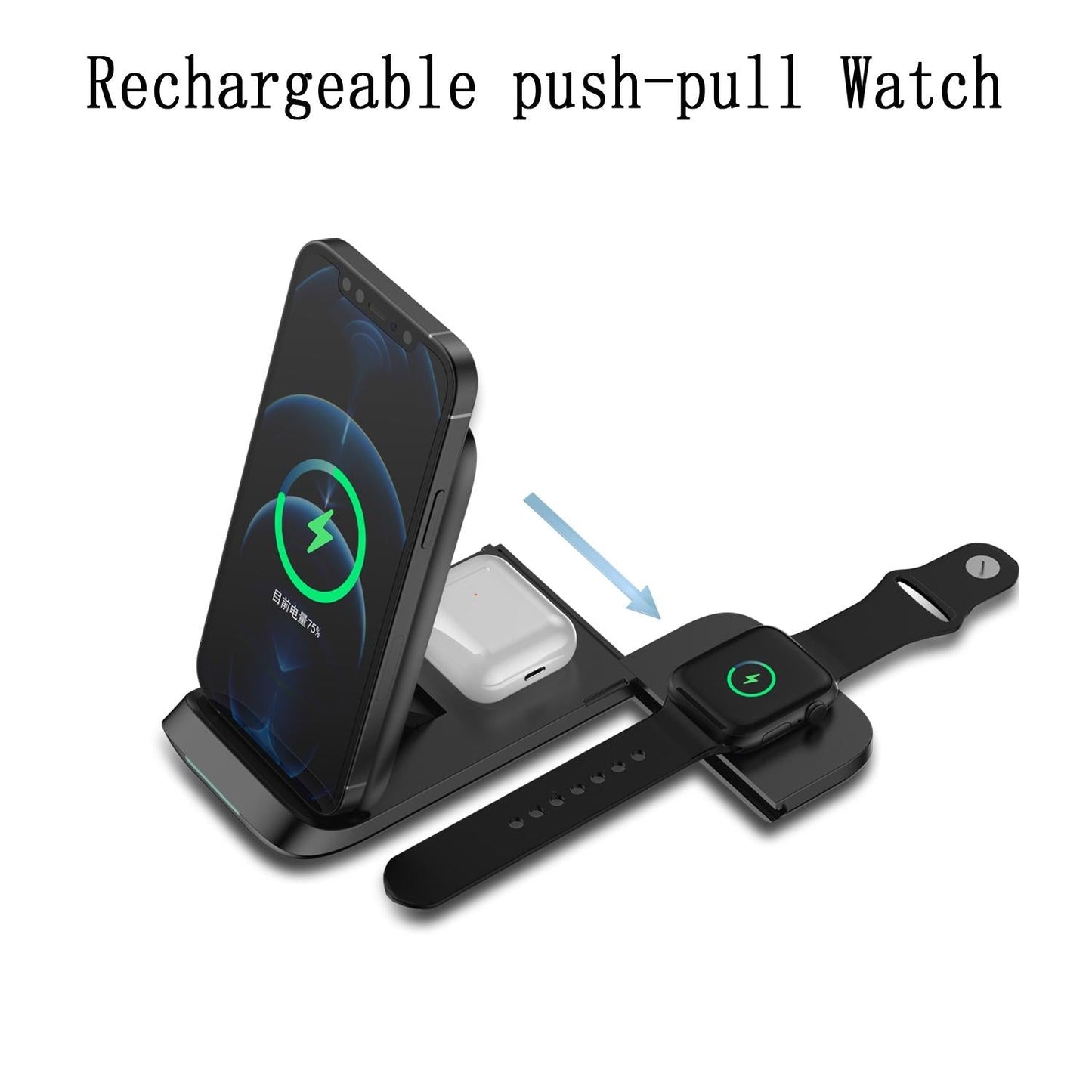 3 In 1 Foldable Wireless Charger For Iphone Apple Watch Airpods