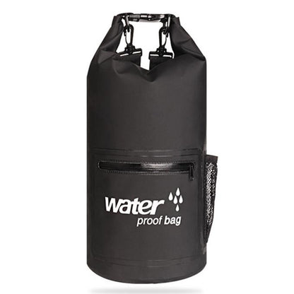Waterproof Dual Shoulder Bag 20L Pvc Dry Sack For Outdoor Adventures - Black