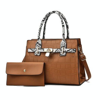 Large Capacity 2-in-1 Stone Pattern Bags - Versatile and Spacious - Khaki