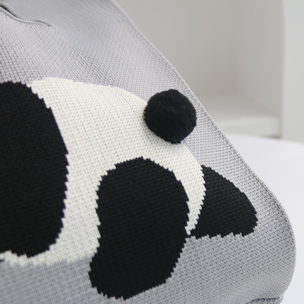 Cartoon Panda Knit Bag - Large Capacity Vest Handbag - Red