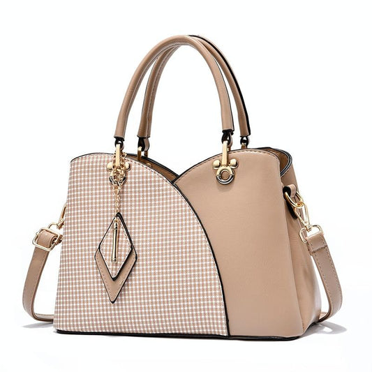 Spacious Texture Handbag - Large Capacity - Khaki